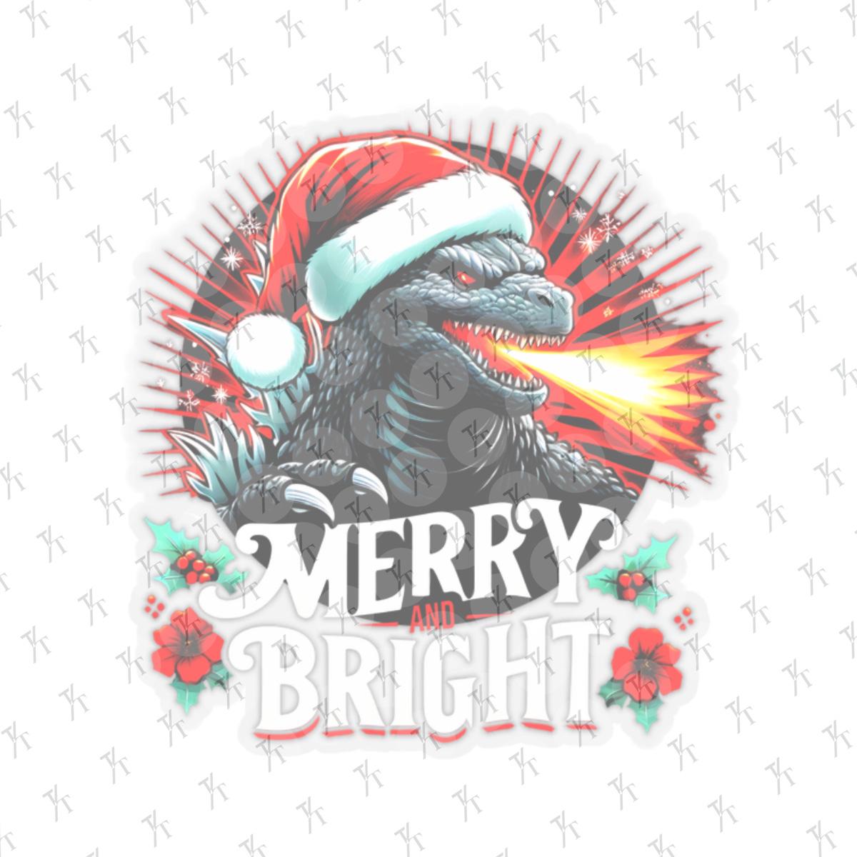 Vinyl decal godzilla christmas Godzilla Sticker, Laptop Sticker, Godzillas Vinyl Decal, Mothra Godzillas Decor, Kaiju Water Bottle Stickers