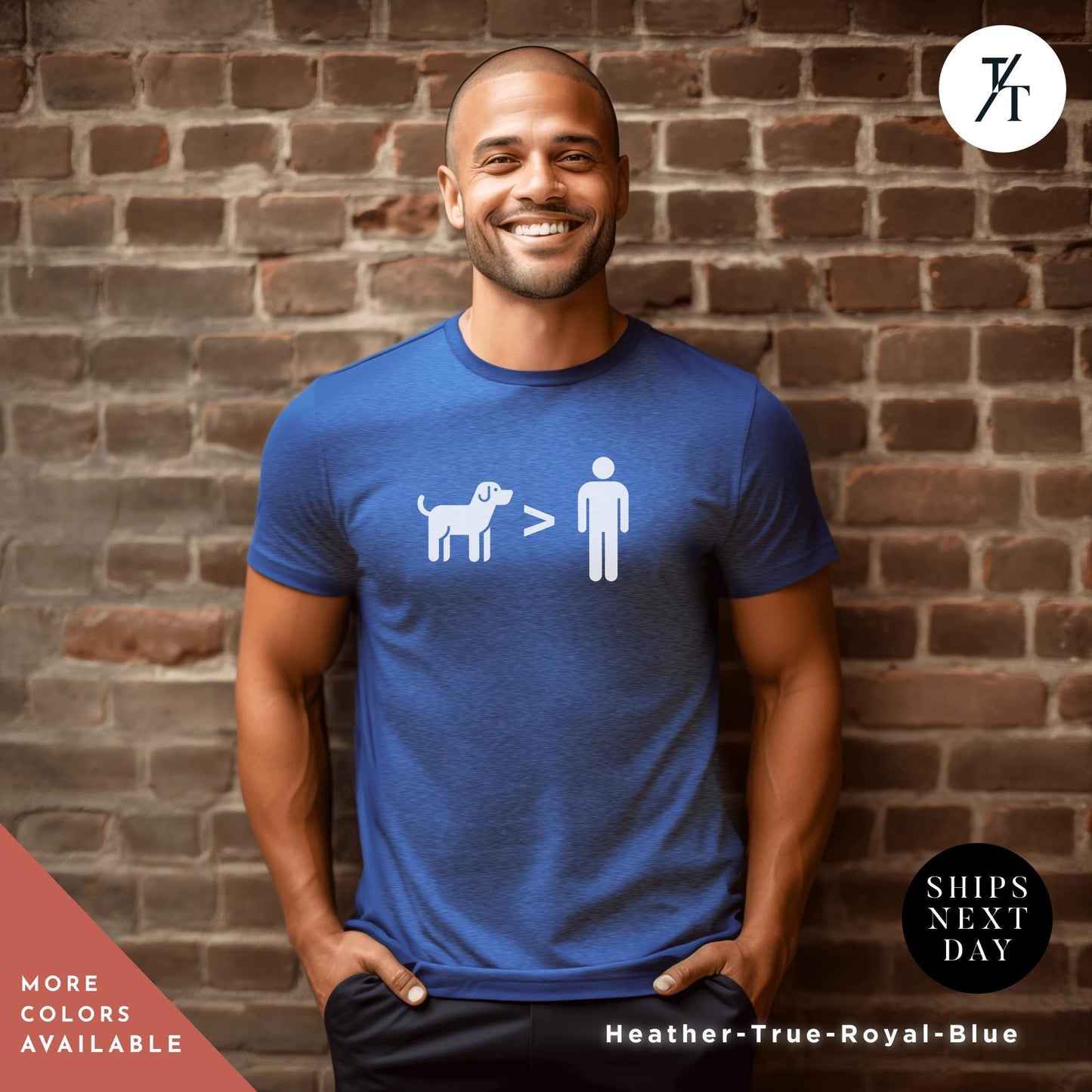 a man standing in front of a brick wall, Dogs are Greater Than People Shirt, Gift For Dog Lover, Dogs Over People tee, Gifts For Dog Mom, Funny Shirt For Women, Animal Lover Shirts
