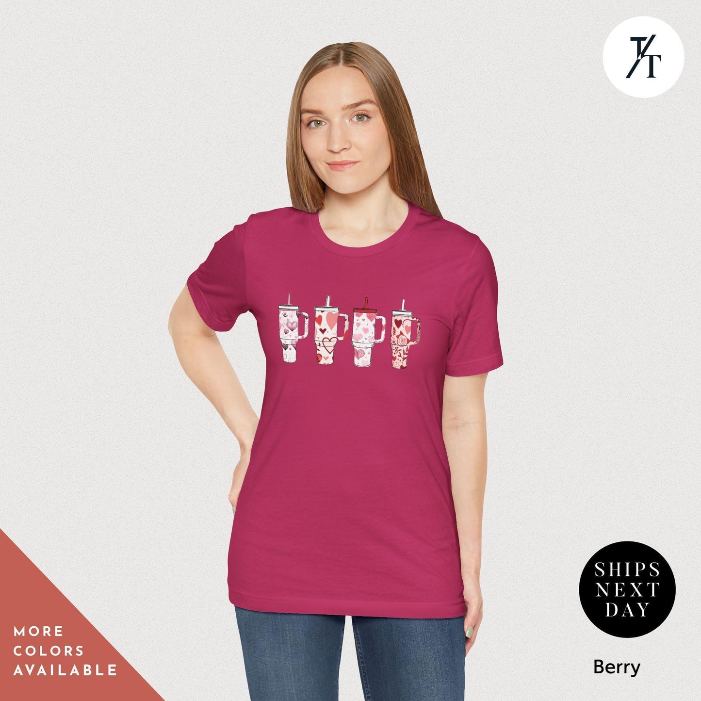 Size chart Ocd Stanley Tumbler Valentine, Candy Heart Stanley Tumbler Shirt, Holiday Love, Retro Valentine, Valentine t-Shirt, Obsessive Cup Disorder