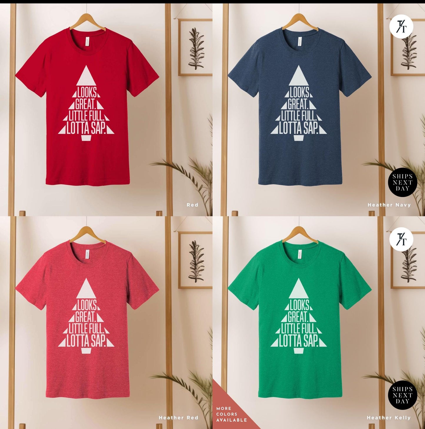 a group of t - shirts hanging on a wall, Sparky Griswold Little Full, Lotta Sap funny Christmas Vacation shirt Clark Griswold National Lampoon Shirt, Chevy Chase Christmas Gift Idea