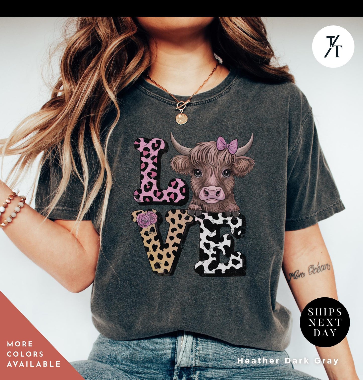 Highland Cow Valentines coquette tshirt, Highland Cow Valentine Shirt Valentine Heart Shirt, Love Valentines Coquette Cows tee