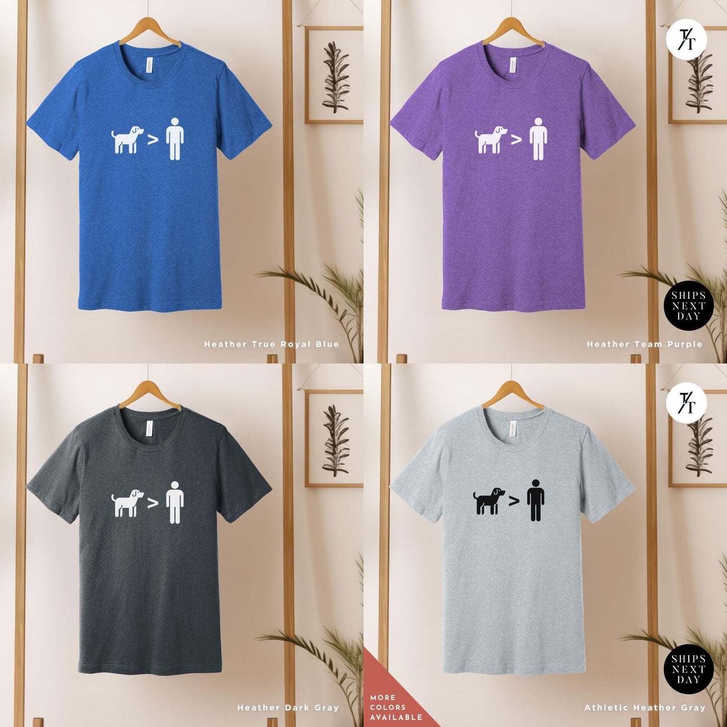 a group of t - shirts with a picture of people and dogs on them, Dogs are Greater Than People Shirt, Gift For Dog Lover, Dogs Over People tee, Gifts For Dog Mom, Funny Shirt For Women, Animal Lover Shirts