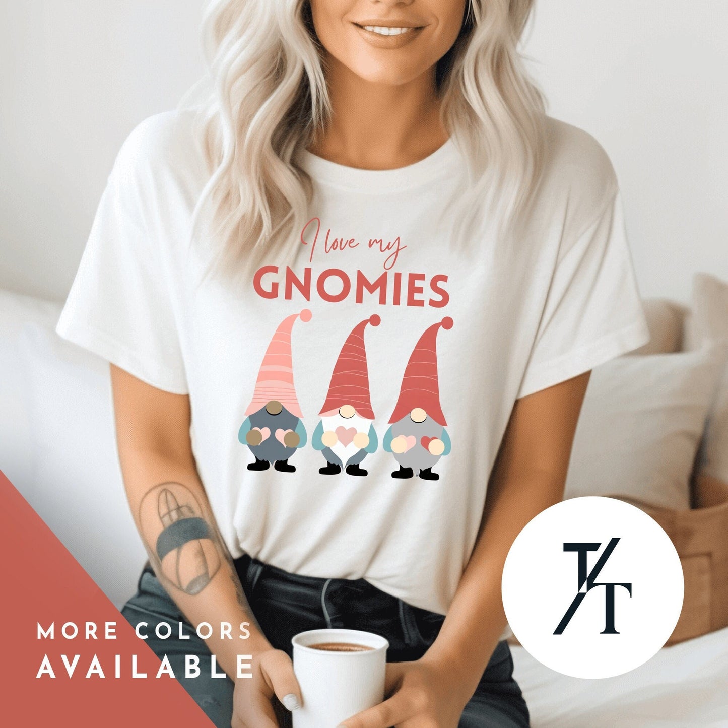 chilling with my gnomies Valentines Gnome Shirt, Gnomies Shirt, Love Gnomes Valentines Day Shirts, Gnomes Heart Shirts, Group Gnome tee
