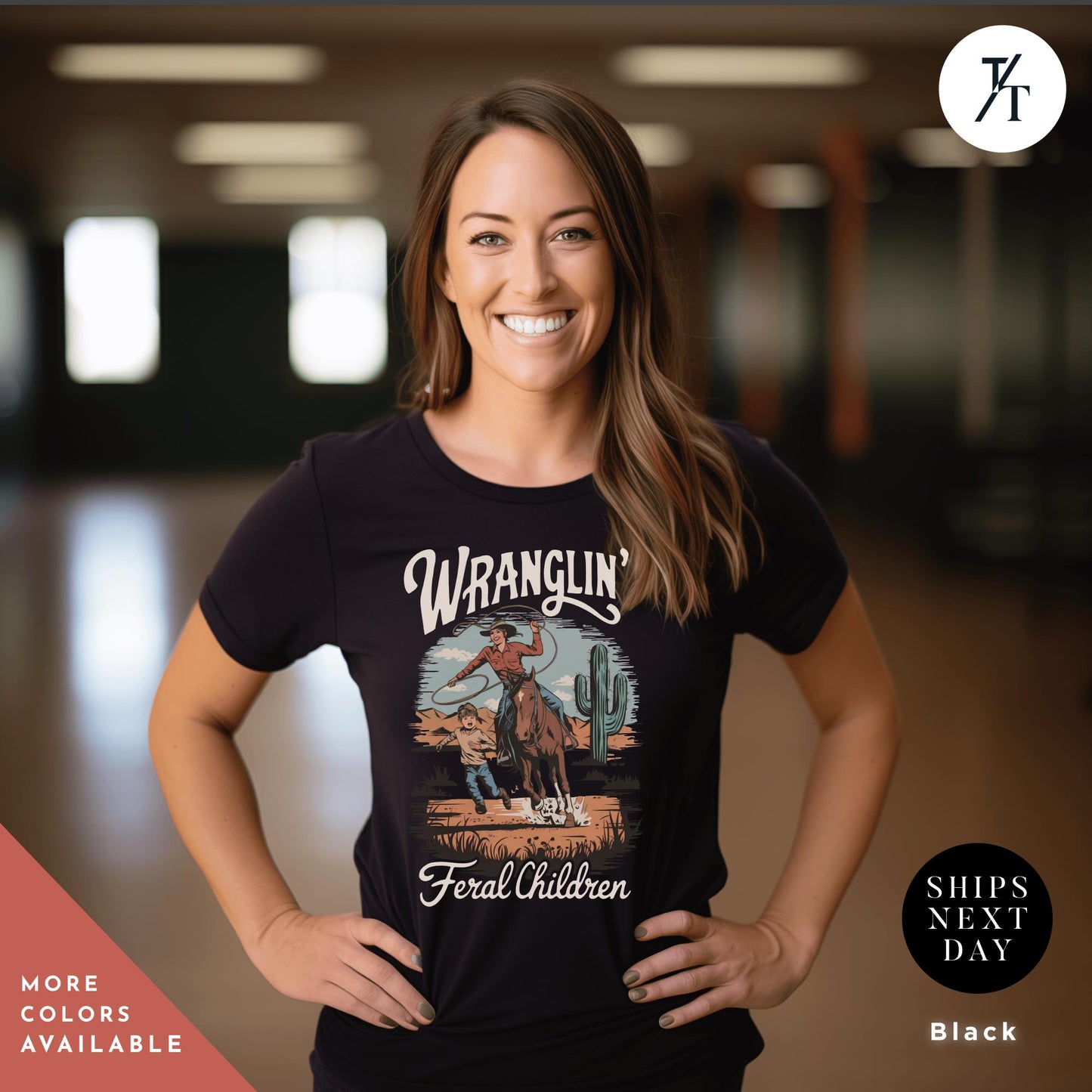Wranglin feral kids shirt, Gift For Mom, Country Funny Shirt, Western Mom Shirt, Mama, Feral Child Wrangling Kids Wranglin Tee Feral Raccoon