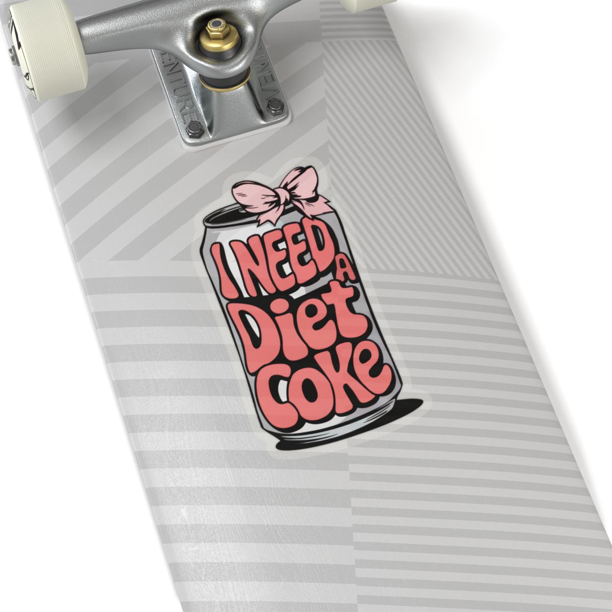 Diet Coke Bow Sticker, Diet Coke Sticker, Laptop Stickers, Perfect for Tumbler or Water bottle - Waterproof, Durable Trendy Vinyl Decal