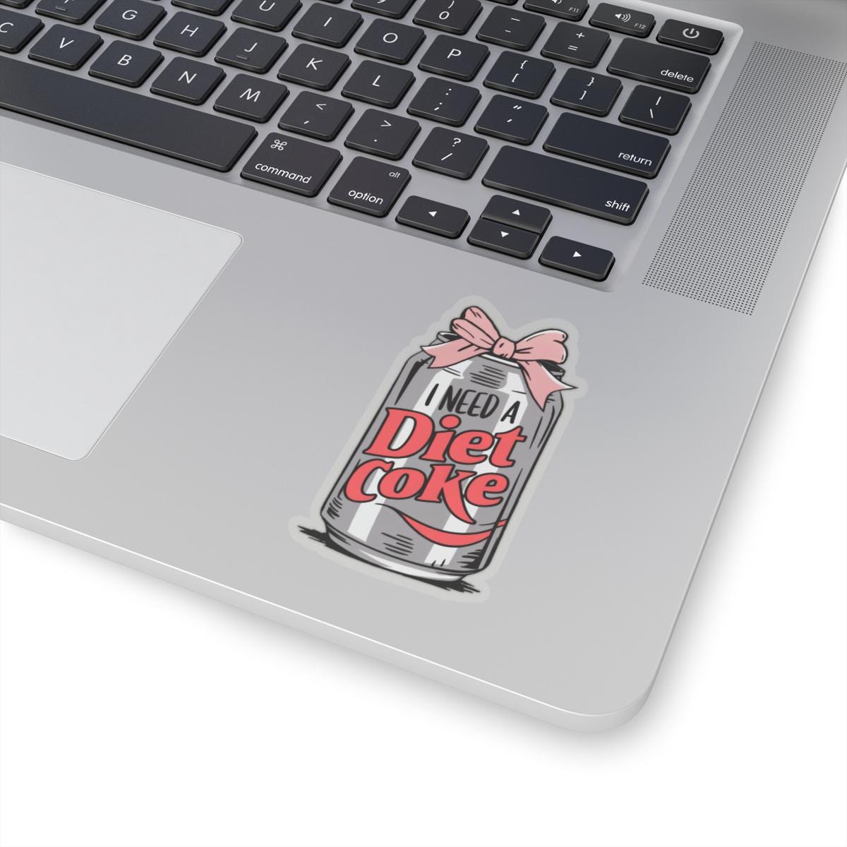 Diet Coke Bow Sticker, Diet Coke Sticker, Laptop Stickers, Perfect for Tumbler or Water bottle - Waterproof, Durable Trendy Vinyl Decal
