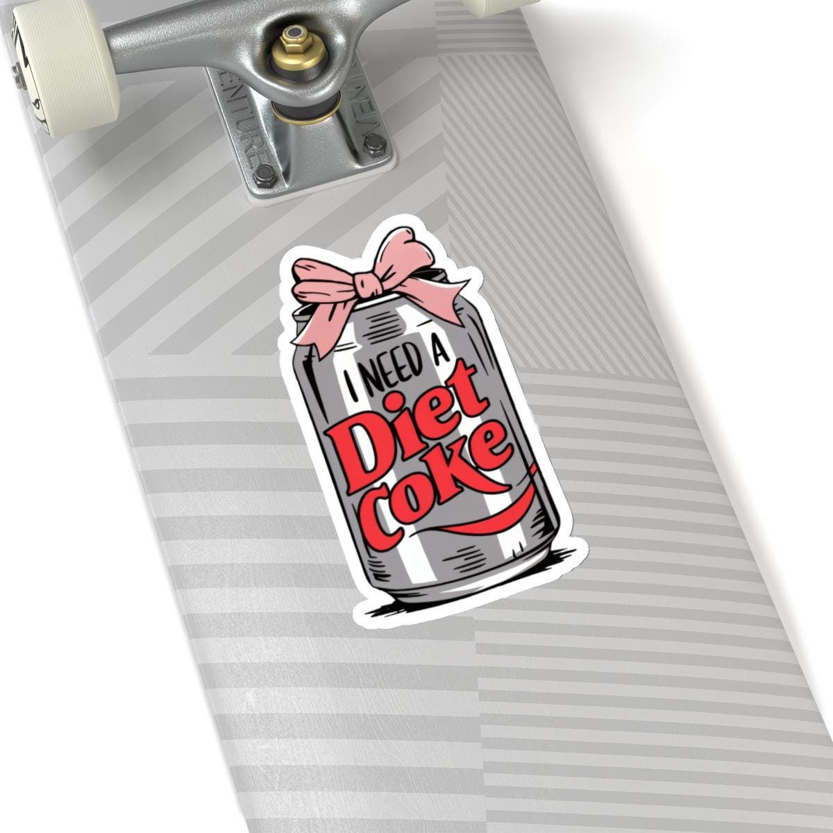 Diet Coke Bow Sticker, Diet Coke Sticker, Laptop Stickers, Perfect for Tumbler or Water bottle - Waterproof, Durable Trendy Vinyl Decal