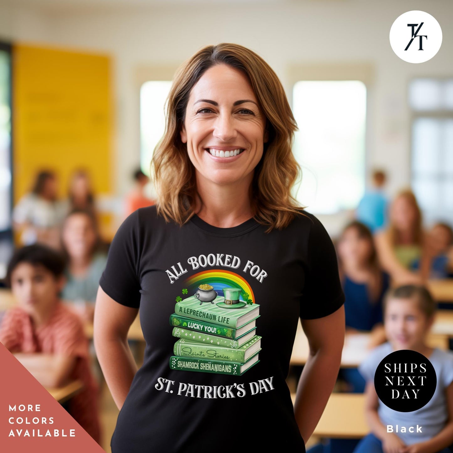 All Booked for St. Patrick's Day Shirt, Books Lover Shirt, Gift For Book Lovers, St Patricks Teacher Shamrock Book Lover tee, Lucky Bookish