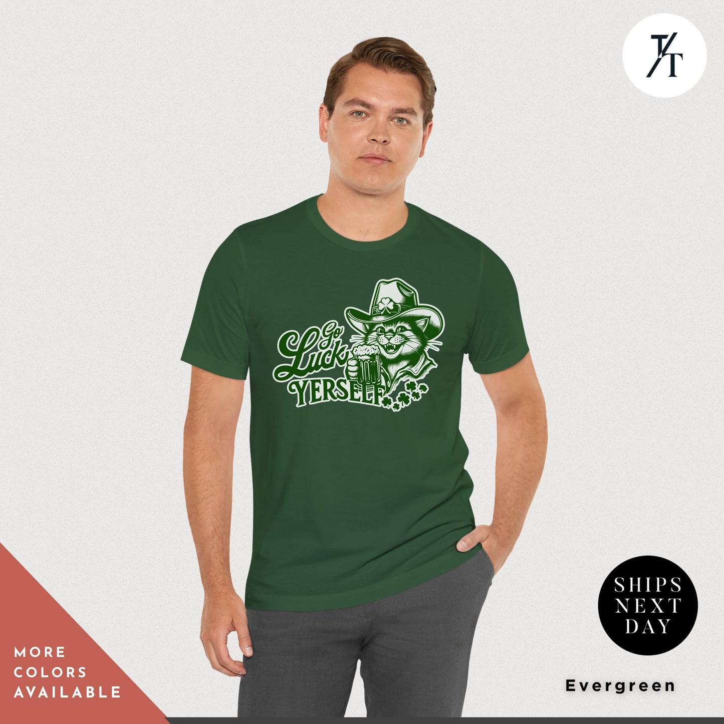 Happy St. Patrick's Day Cat Shirt - Funny Shamrock Cat Design - Cute Cat Lover Gift, Funny Saint Paddy's day Irish Cat tShirt