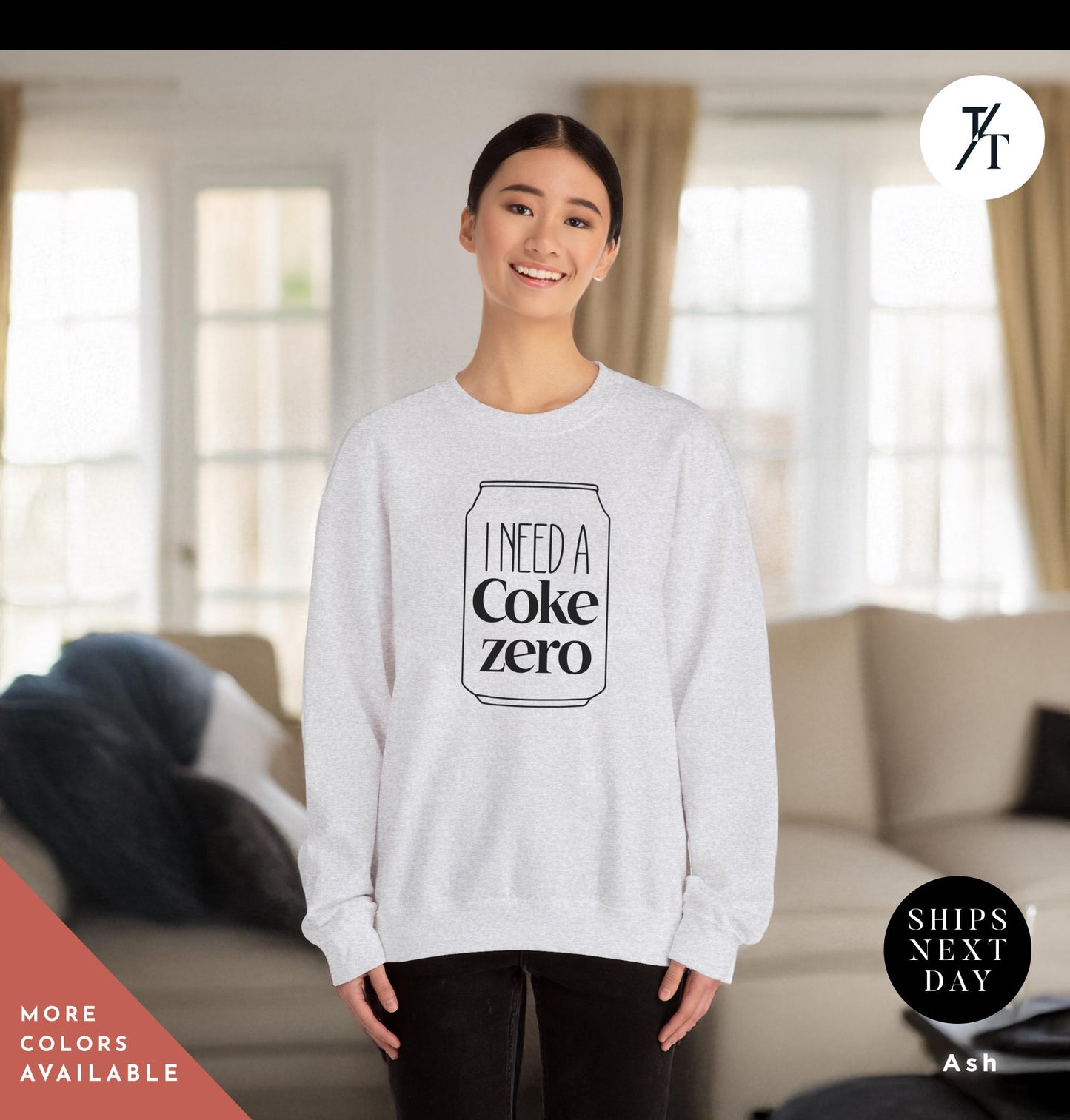 I need a coke zero sweatshirt Coke Zero Sugar Lover sweatshirt Trendy Gift For Her, Ironic Minimalist Long Sleeve Soda Addict Gift For Her