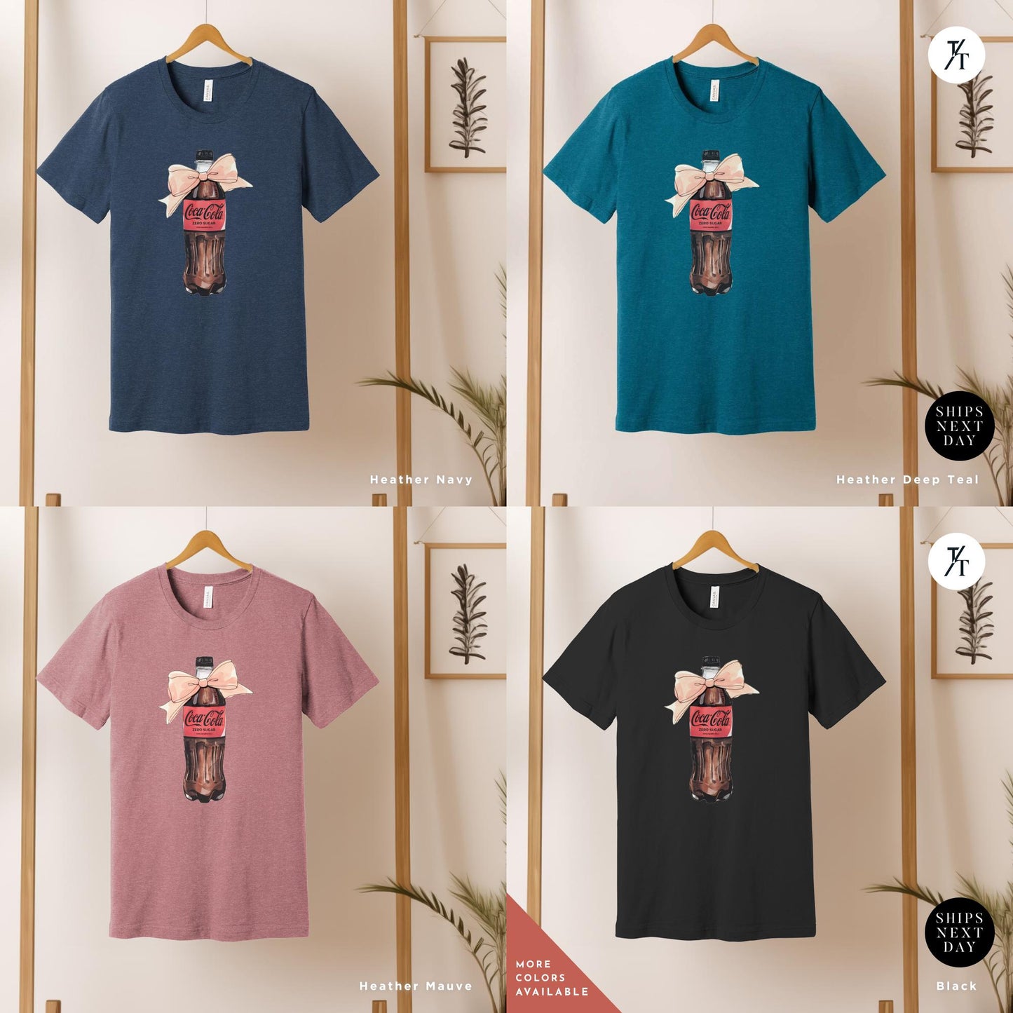 coke zero bow shirt Pink Bow Coke Zero coquette shirt Gift For Her, Soda Lovers Gifts, Cute Ribbon Bow coca cola Neutral Trendy Viral tee