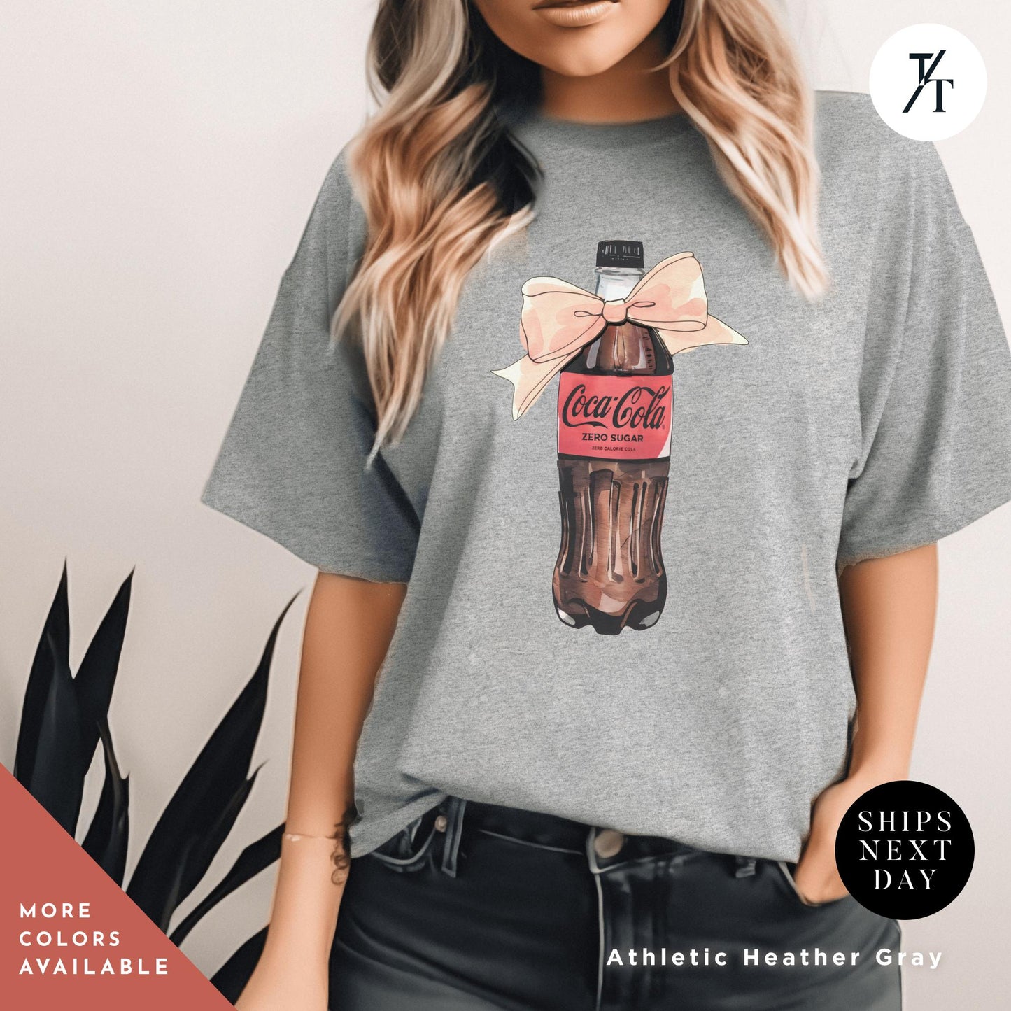coke zero bow shirt Pink Bow Coke Zero coquette shirt Gift For Her, Soda Lovers Gifts, Cute Ribbon Bow coca cola Neutral Trendy Viral tee