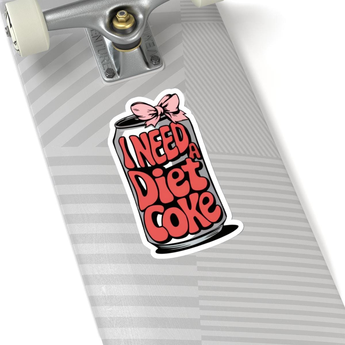 Diet Coke Bow Sticker, Diet Coke Sticker, Laptop Stickers, Perfect for Tumbler or Water bottle - Waterproof, Durable Trendy Vinyl Decal