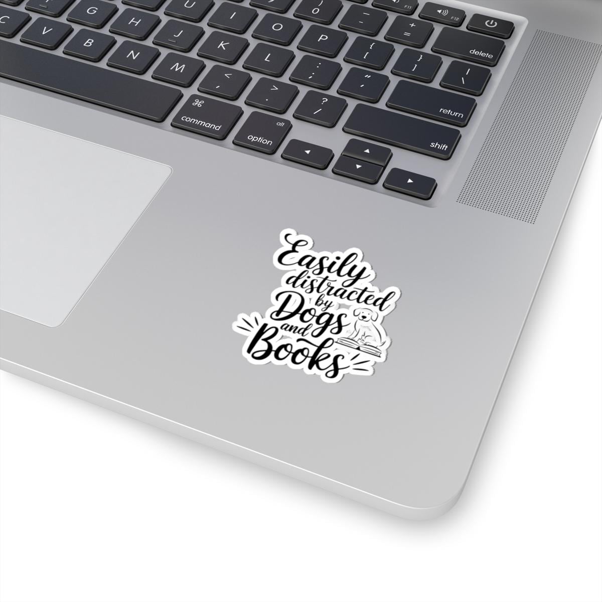Easily Distracted by Dogs and Books Sticker, Water Bottle Sticker, Funny Dog Lover Stickers - Bookish Gift - Cute Decal for Readers