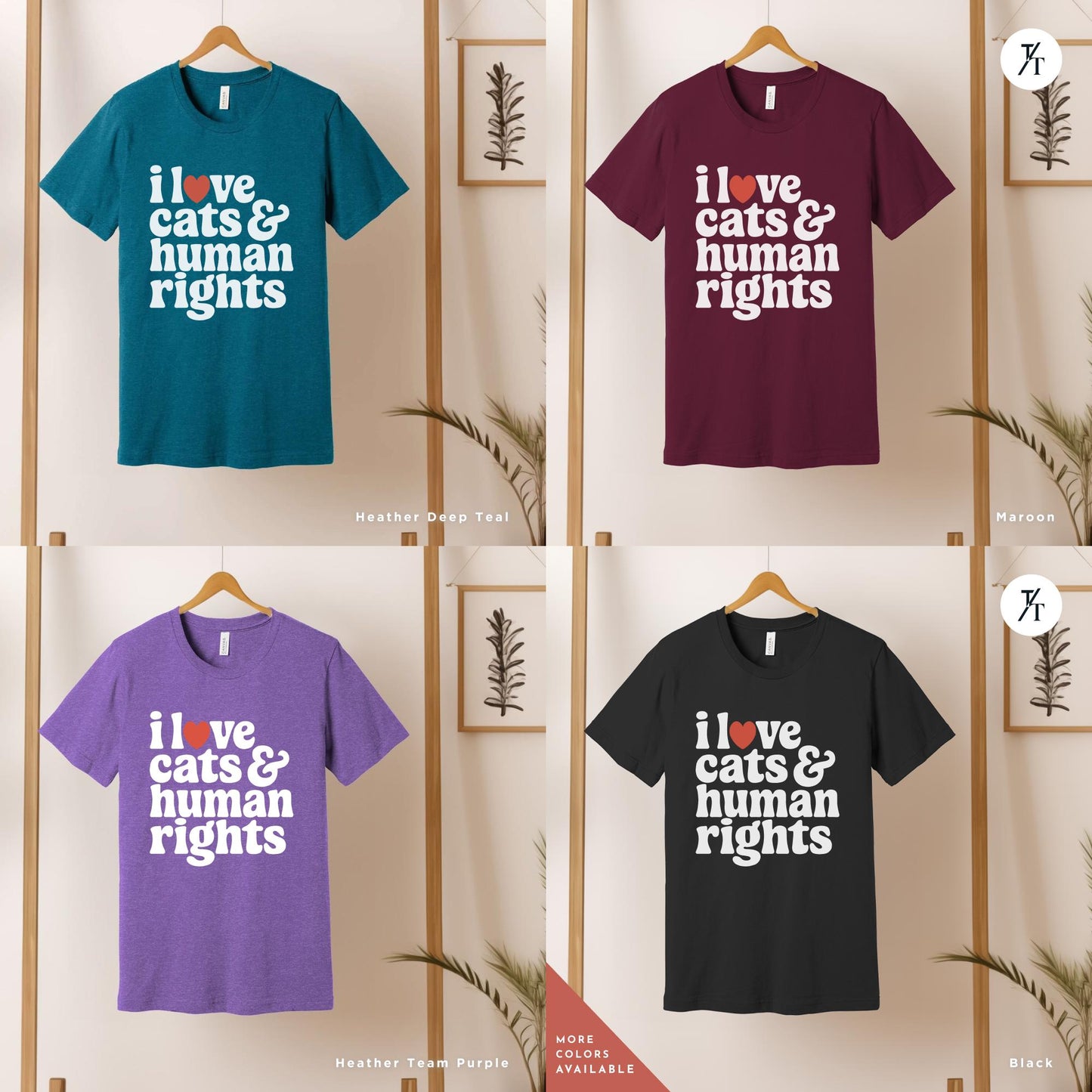 I Love Cats and Human Rights Shirt - Retro Feminist Shirt - Smash the Patriarchy shirts - Pro choice Funny political Women's Rights Tee