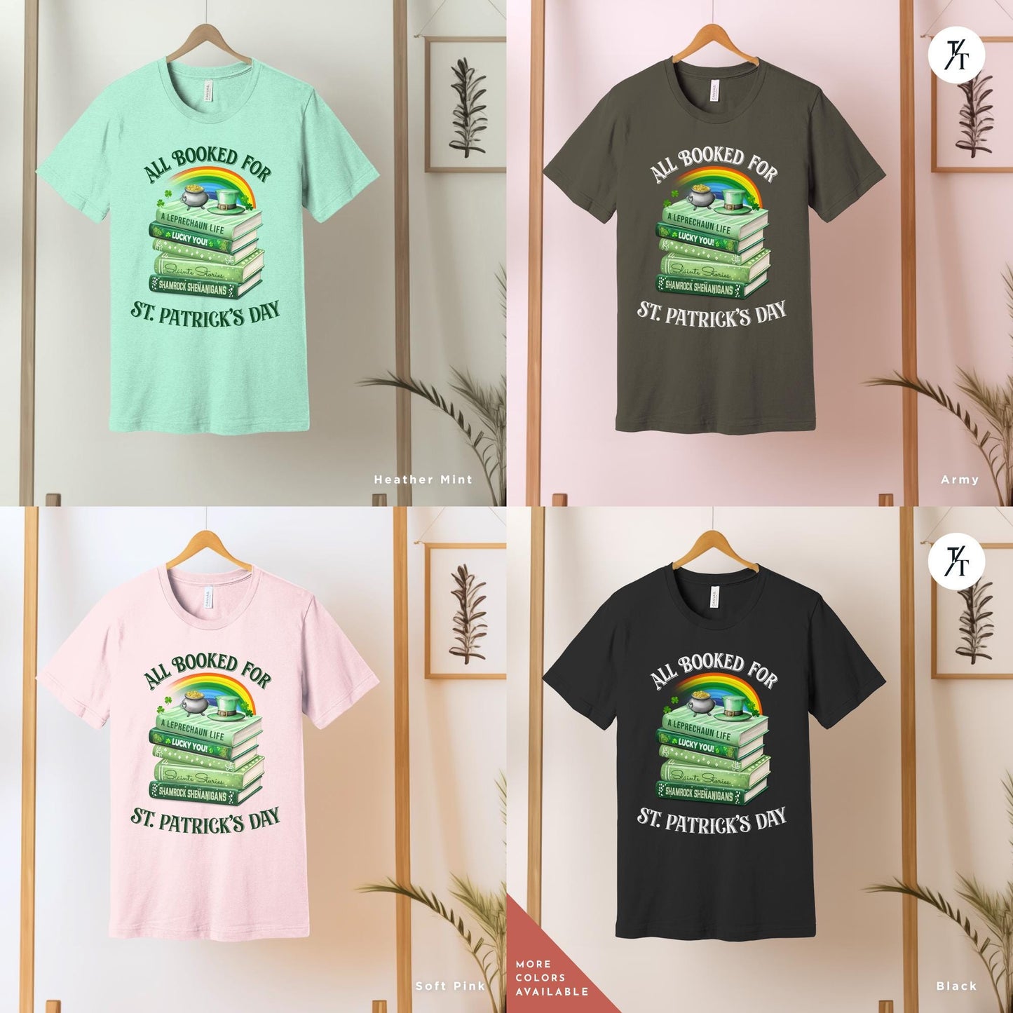 All Booked for St. Patrick's Day Shirt, Books Lover Shirt, Gift For Book Lovers, St Patricks Teacher Shamrock Book Lover tee, Lucky Bookish