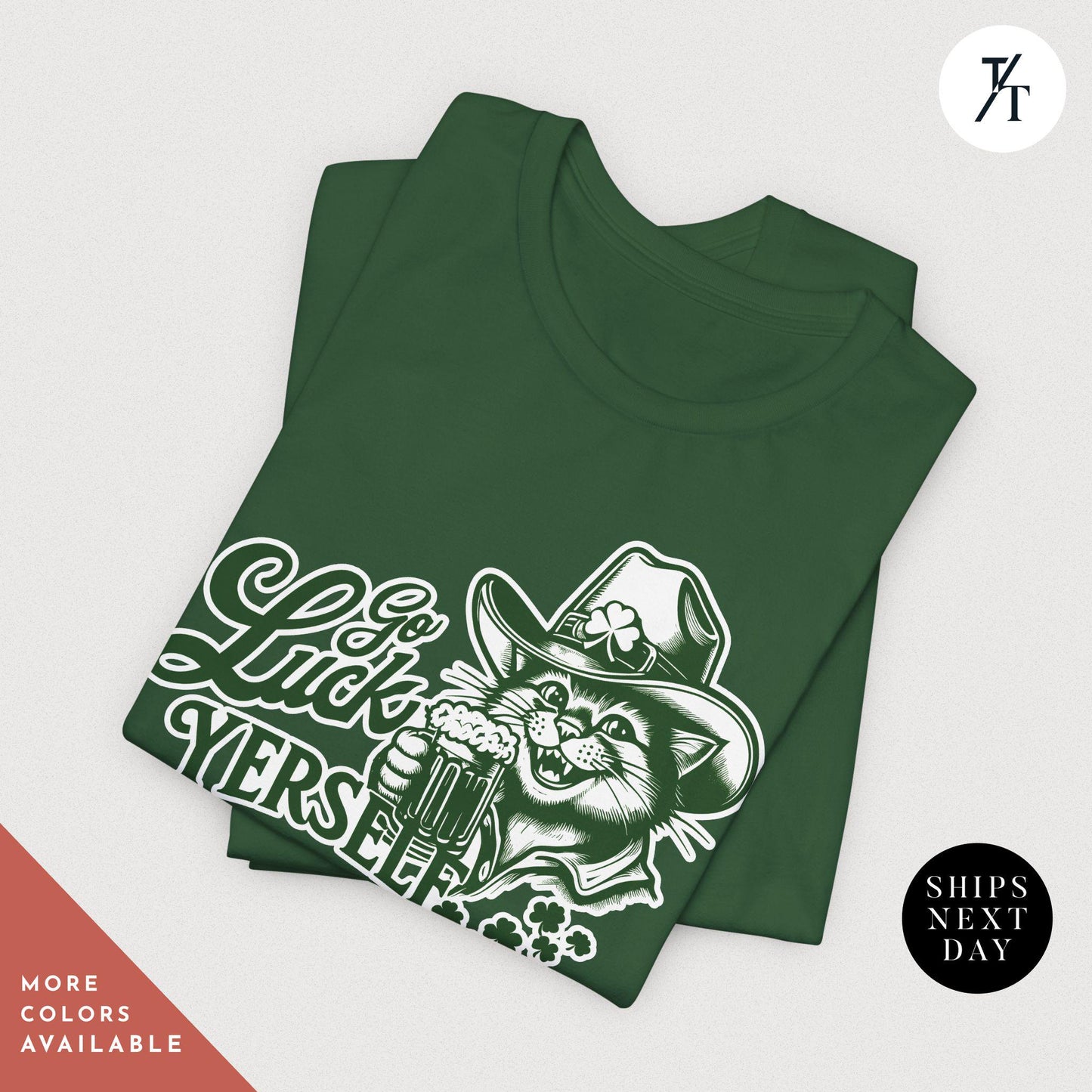 Happy St. Patrick's Day Cat Shirt - Funny Shamrock Cat Design - Cute Cat Lover Gift, Funny Saint Paddy's day Irish Cat tShirt