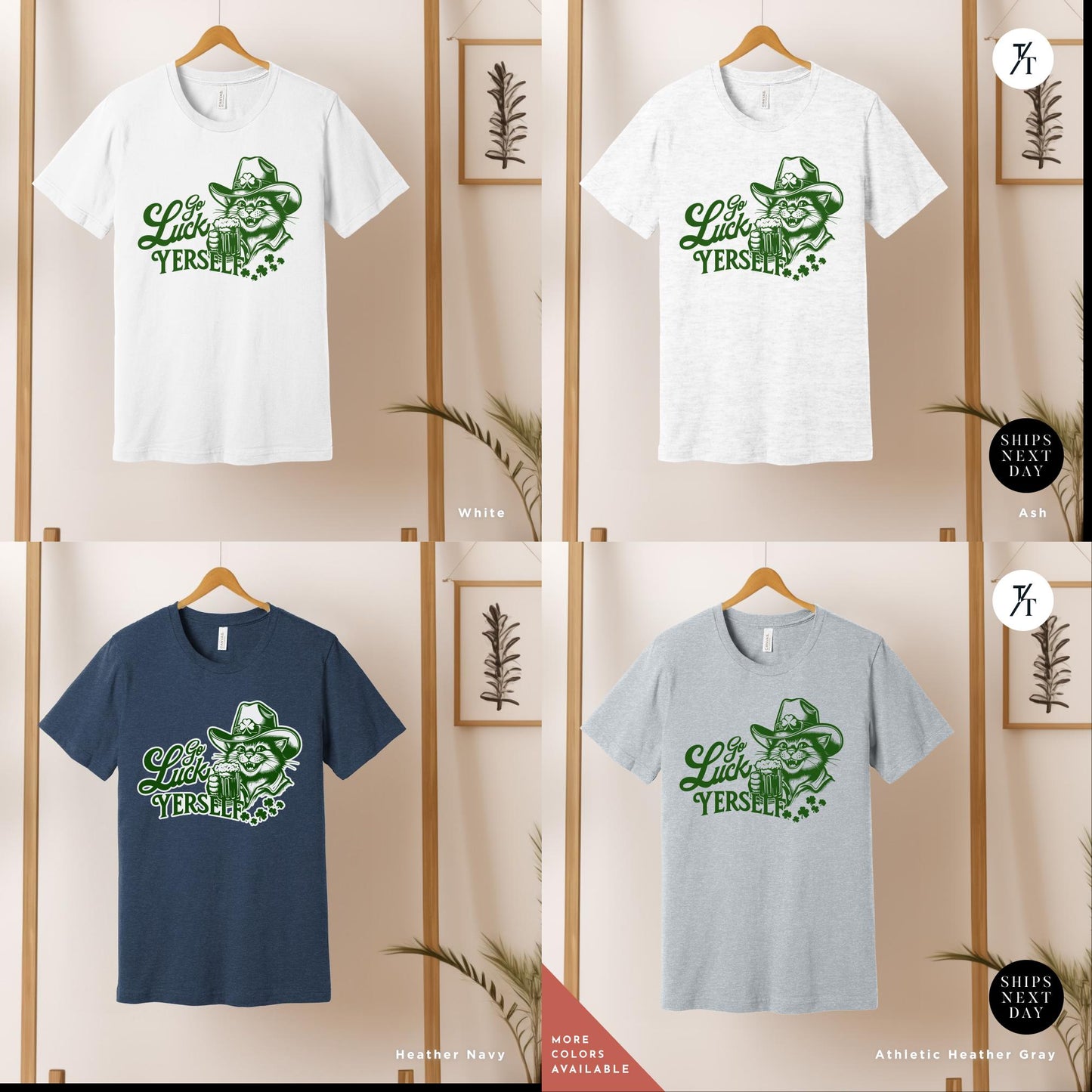 Happy St. Patrick's Day Cat Shirt - Funny Shamrock Cat Design - Cute Cat Lover Gift, Funny Saint Paddy's day Irish Cat tShirt