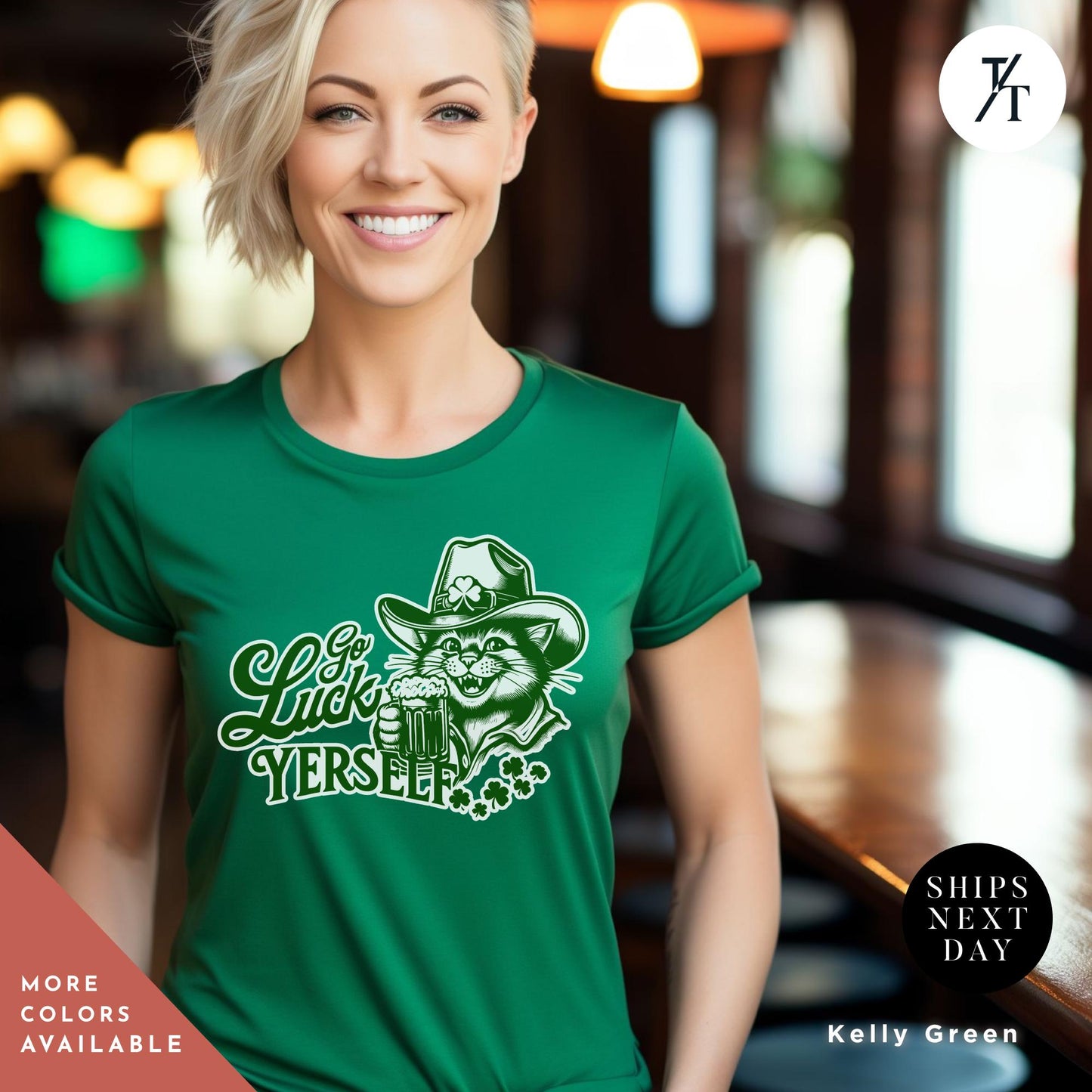 Happy St. Patrick's Day Cat Shirt - Funny Shamrock Cat Design - Cute Cat Lover Gift, Funny Saint Paddy's day Irish Cat tShirt