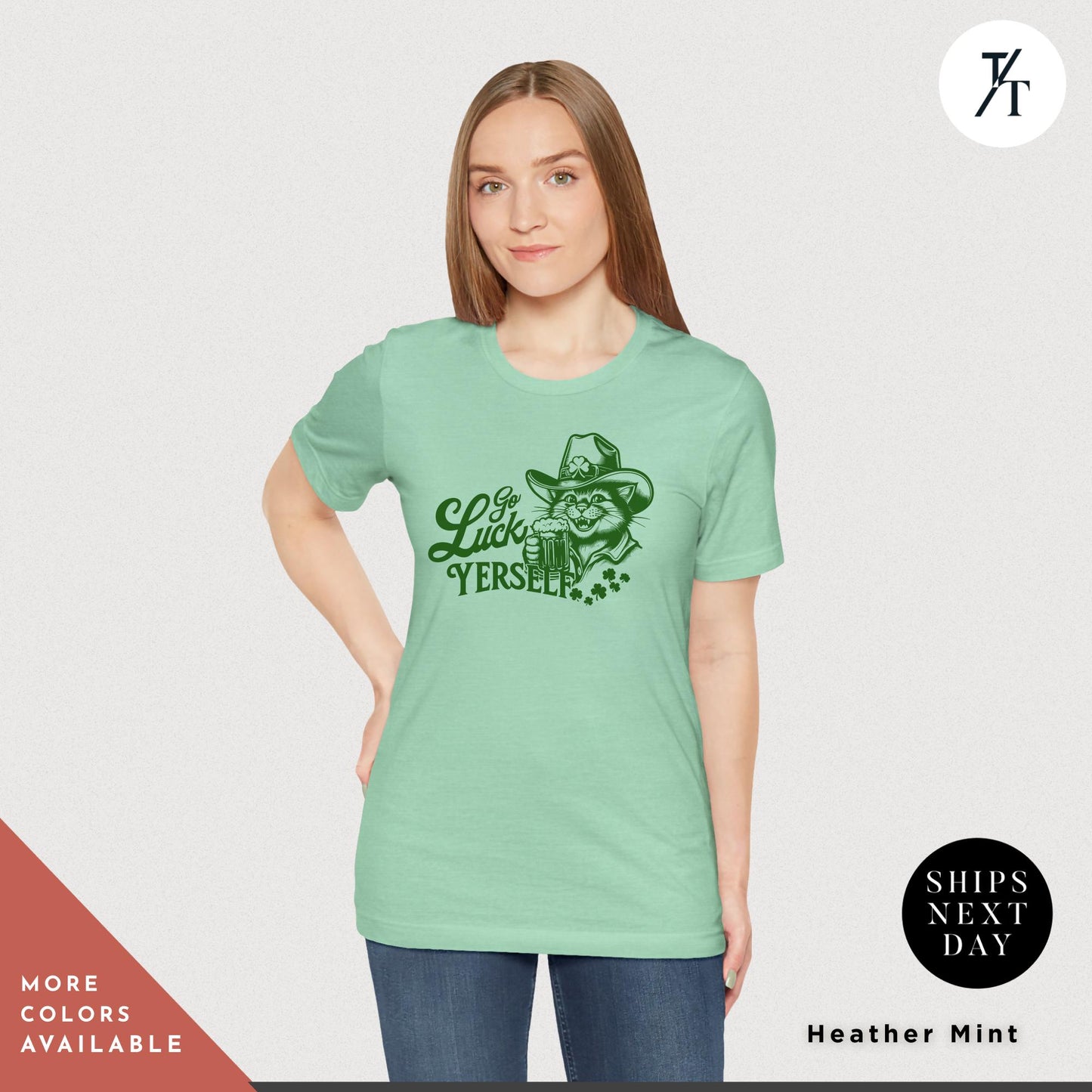 Happy St. Patrick's Day Cat Shirt - Funny Shamrock Cat Design - Cute Cat Lover Gift, Funny Saint Paddy's day Irish Cat tShirt