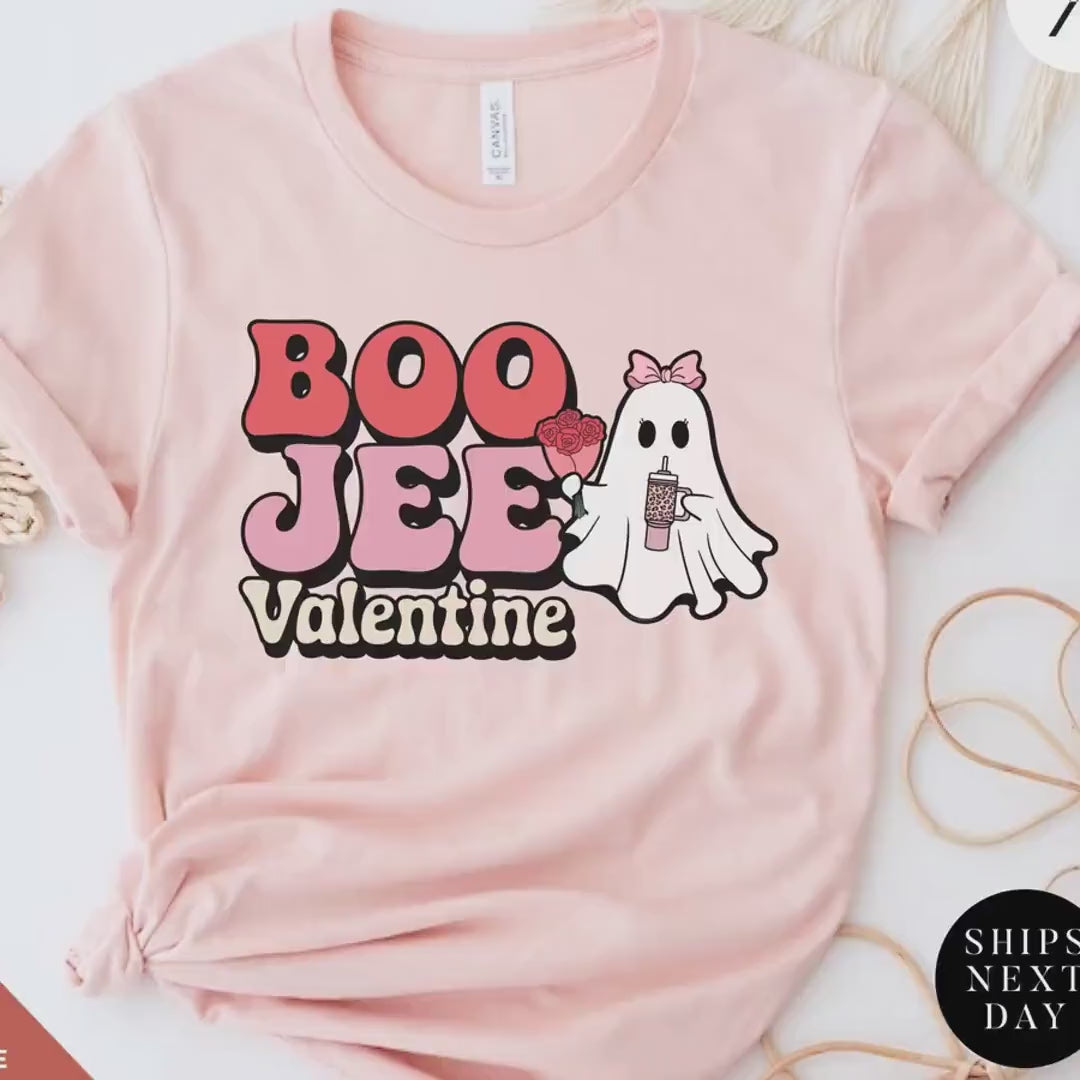 boo jee valentine shirt, Valentines Day Gifts, Trendy Girly Gift | Boo-Jee Cute Ghost T-Shirt | Gifts For Her, So Peepin' Funny Valentines