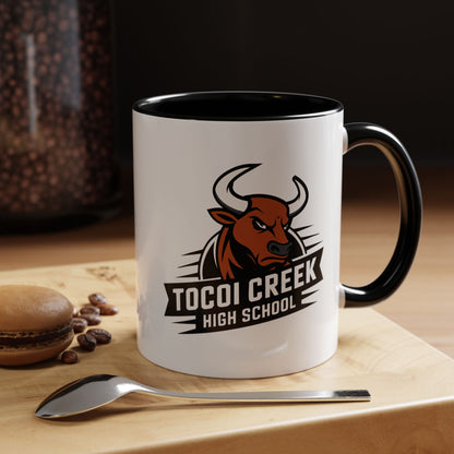Tocoi Creek High School Accent Coffee Mug | Personalized Graduation Gift, School Spirit Mug, Custom Teacher Cup, Unique Student Gift