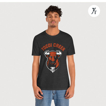 Arched Toro + TC Logo Tee – Tocoi Creek High School Mascot Shirt