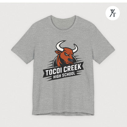 Angled Toro Mascot Tee – Tocoi Creek High School Spirit Shirt