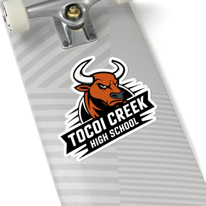 Angled Toro Mascot Sticker – Tocoi Creek Spirit Decal