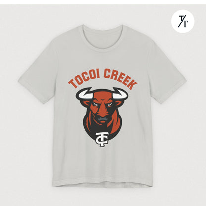 Arched Toro + TC Logo Tee – Tocoi Creek High School Mascot Shirt