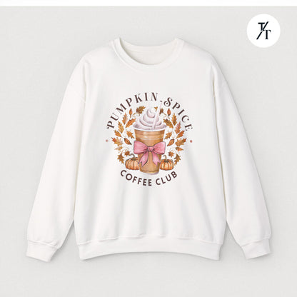 "Pumpkin Spice Coffee Club" Adorable Women's Fall Sweatshirt