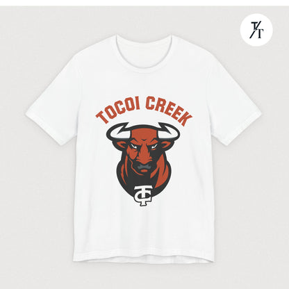 Arched Toro + TC Logo Tee – Tocoi Creek High School Mascot Shirt