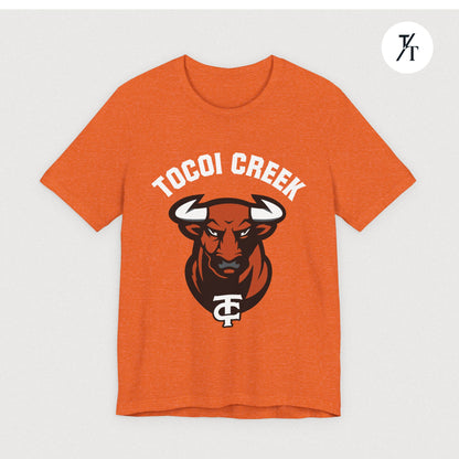Arched Toro + TC Logo Tee – Tocoi Creek High School Mascot Shirt