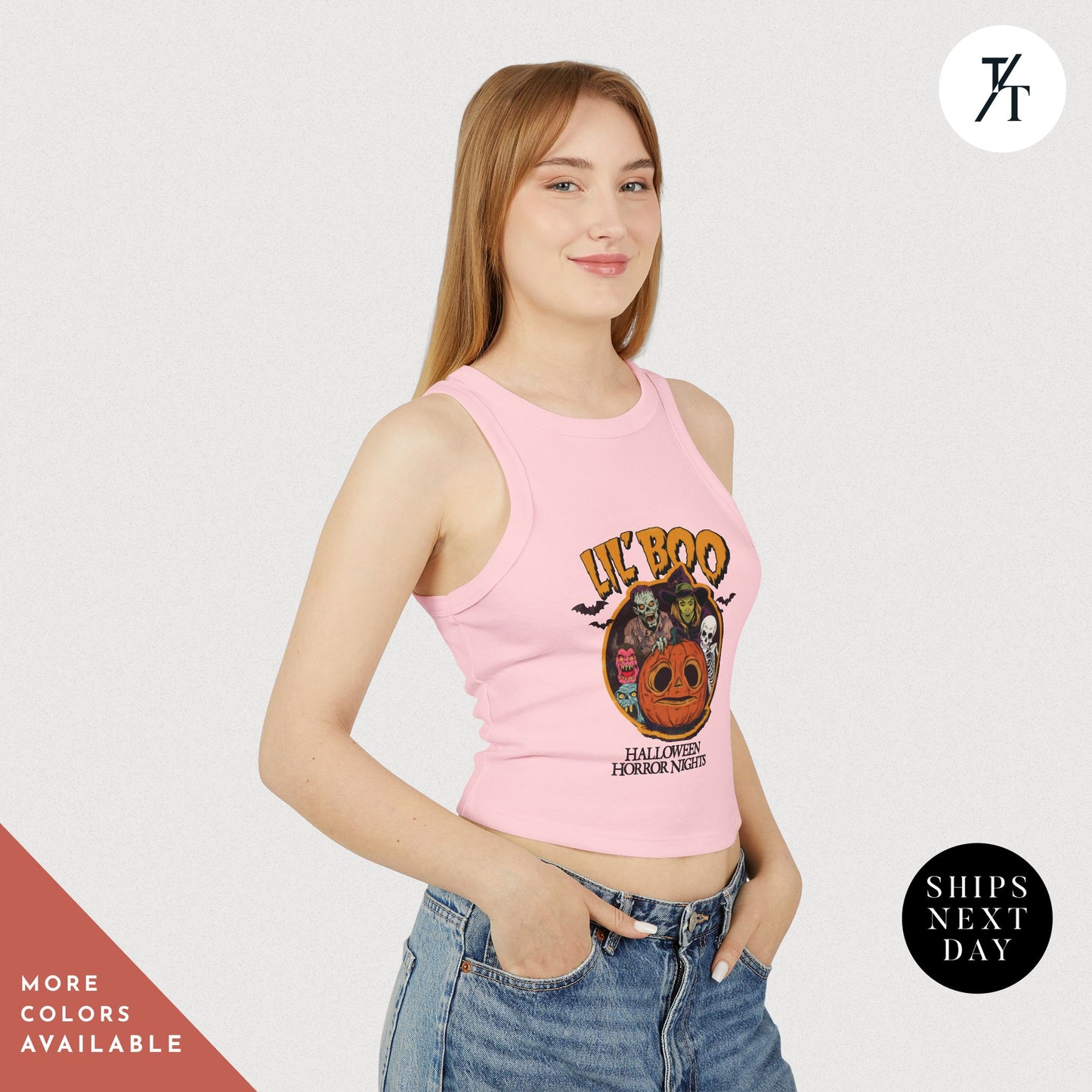Horror Nights 2024 "Lil Boo" Racer Tank Top for woman