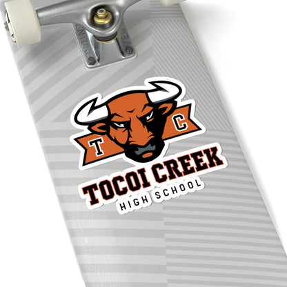 TC Toro Block Head Sticker – Tocoi Creek Bull Mascot Decal