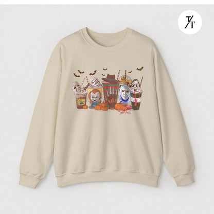Horror Characters Coffee Sweatshirt
