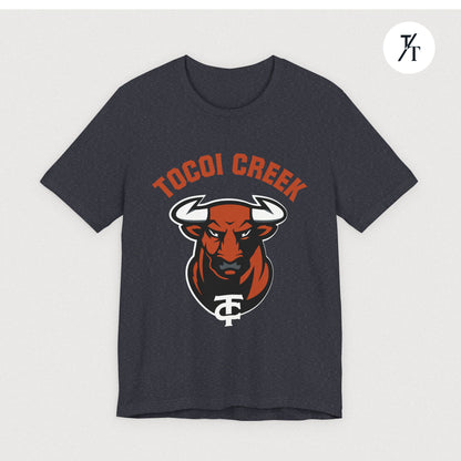 Arched Toro + TC Logo Tee – Tocoi Creek High School Mascot Shirt