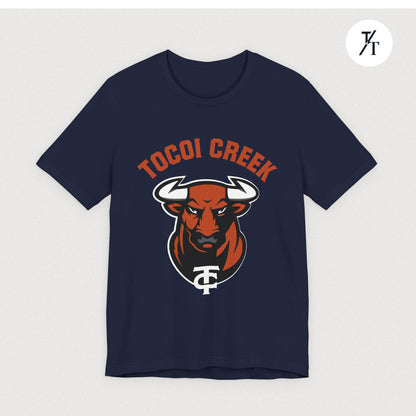 Arched Toro + TC Logo Tee – Tocoi Creek High School Mascot Shirt