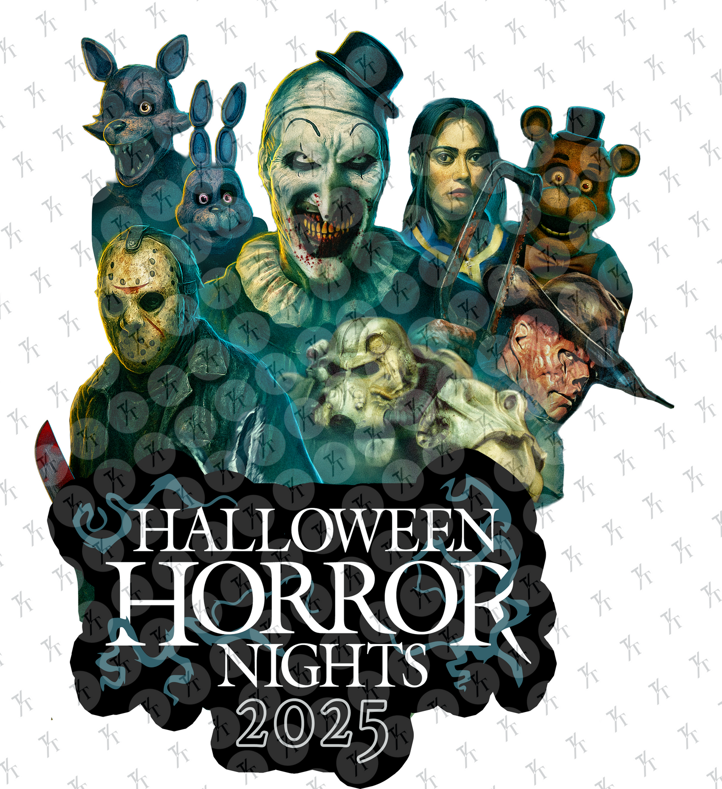 Halloween Horror Nights 2025 Original Exclusive Designed Horror Icon Ensemble Sticker/Decal