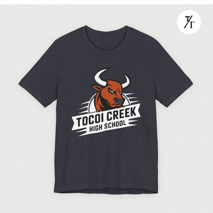 Angled Toro Mascot Tee – Tocoi Creek High School Spirit Shirt