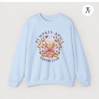 "Pumpkin Spice Coffee Club" Adorable Women's Fall Sweatshirt