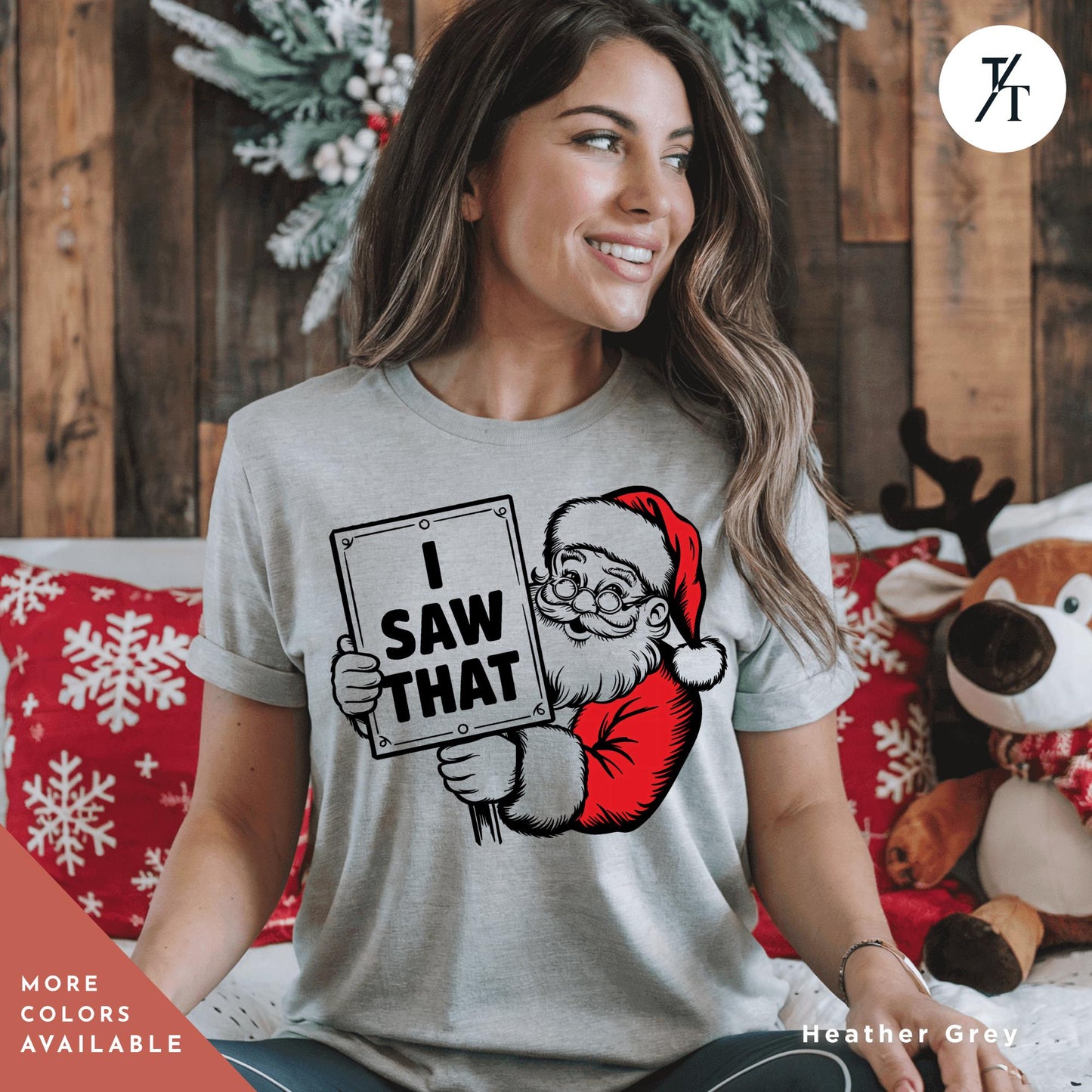 I Saw That Shirt Retro Santa Christmas Outfit Tee