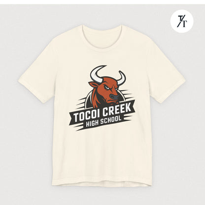 Angled Toro Mascot Tee – Tocoi Creek High School Spirit Shirt
