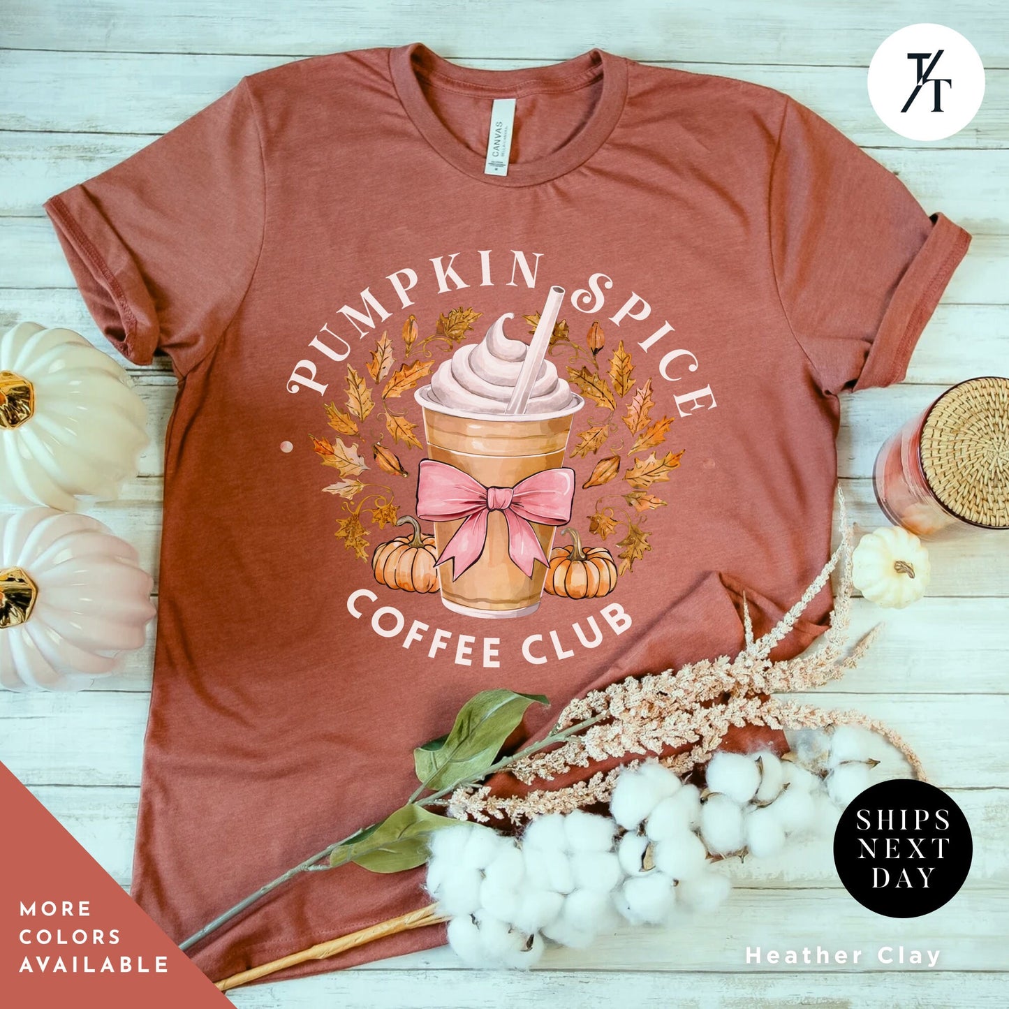 Pumpkin Spice Coffee Club Shirt Fall Halloween Gift Tee