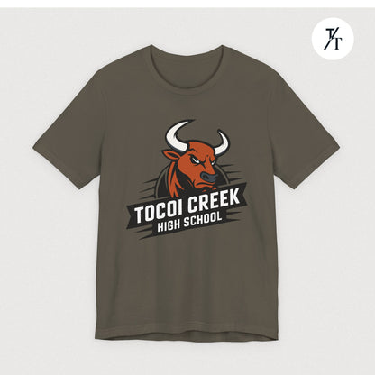 Angled Toro Mascot Tee – Tocoi Creek High School Spirit Shirt