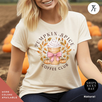 Pumpkin Spice Coffee Club Shirt Fall Halloween Gift Tee