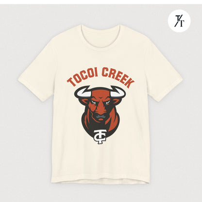 Arched Toro + TC Logo Tee – Tocoi Creek High School Mascot Shirt