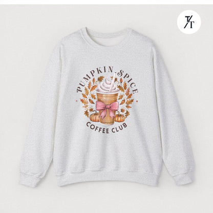 "Pumpkin Spice Coffee Club" Adorable Women's Fall Sweatshirt
