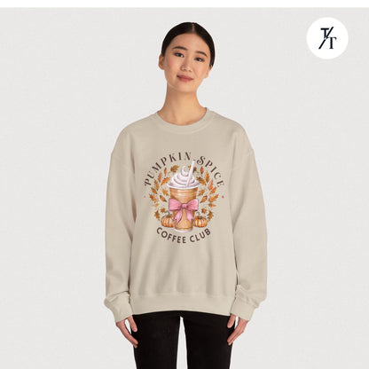 "Pumpkin Spice Coffee Club" Adorable Women's Fall Sweatshirt