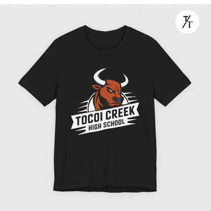 Angled Toro Mascot Tee – Tocoi Creek High School Spirit Shirt